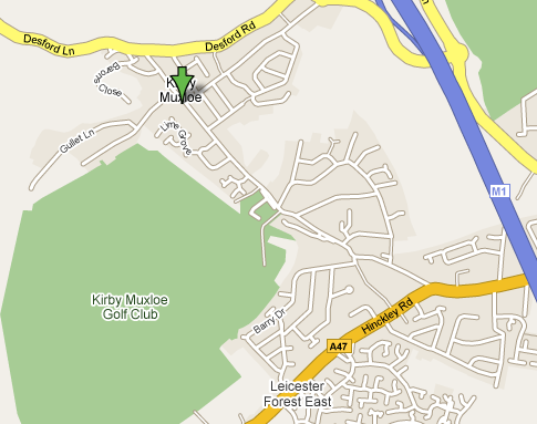 Location of Kirby Muxloe